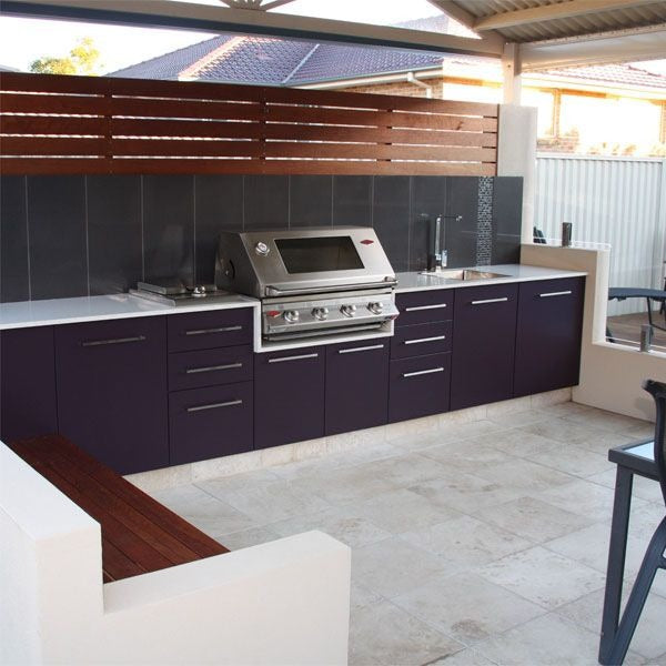Mildew Proof Custom SS304 Stainless Steel Outdoor Garden Kitchen With Cupboard For Courtyard