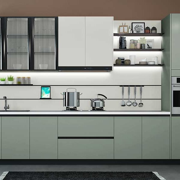 Customized One Line Shape Stainless Steel Kitchen Cabinet - Premium,Zero Formaldehyde