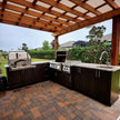 Custom Cool Colors Ss304 Stainless Steel Outdoor Garden Kitchen Anti Deformation With Cupboard