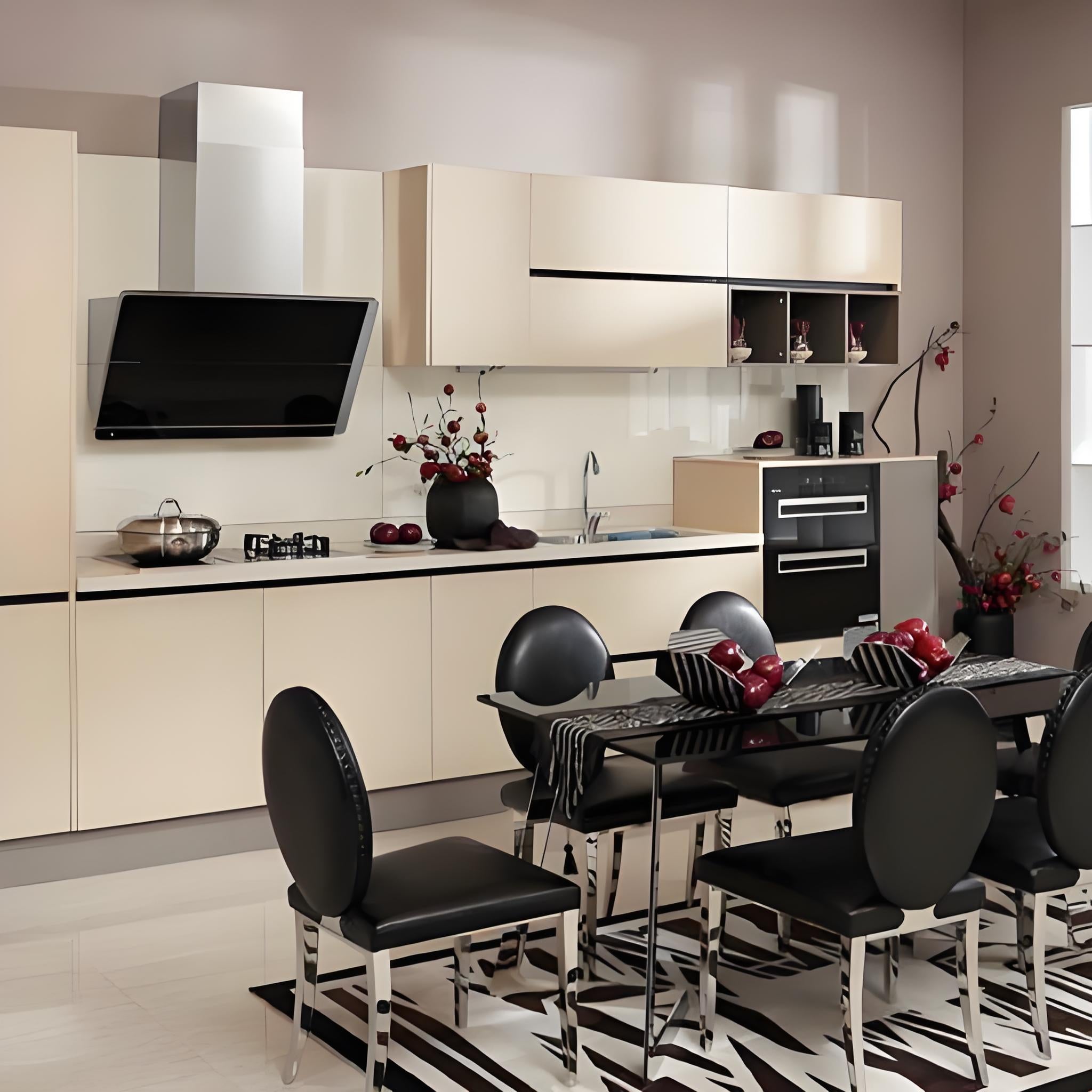 Customized One Line Shape Stainless Steel Kitchen Cabinet - Premium,Zero Formaldehyde