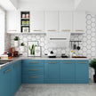 CE Certified L Shaped 304 Kitchen Cabinet Body - Corrosion Preventive, Cool Colors
