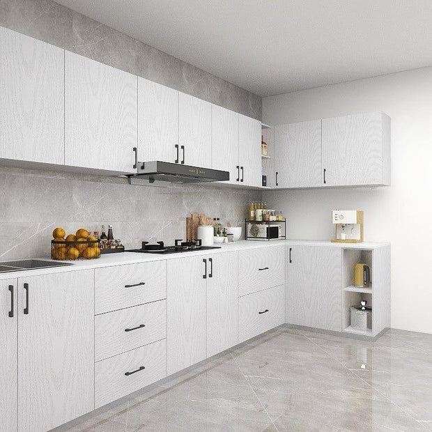 OEM/ODM L Shaped Stainless Steel Kitchen Cabinet Body - Antibacterial, Metallic Texture