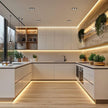 Custom U Shaped 304 Stainless Steel Kitchen Cabinet - Antibacterial, High Quality