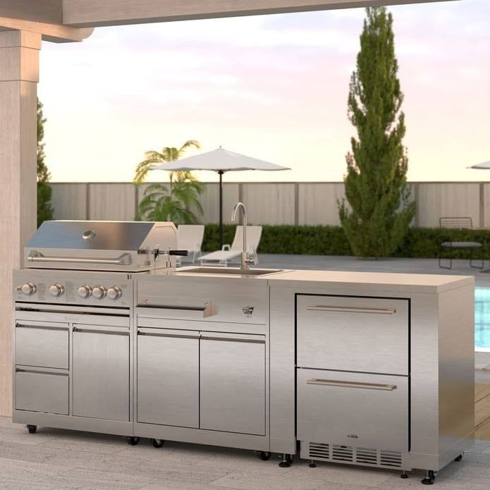 CE Certified Modular SS304 Stainless Steel Outdoor Kitchen Grill Antibacterial With Outdoor Grill
