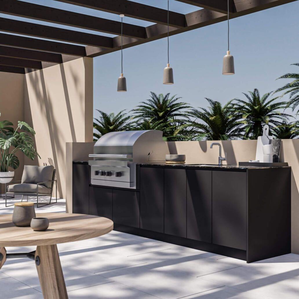 Easy Maintenance Custom SS304 Stainless Steel Outdoor Kitchen BBQ Island Anti Insect