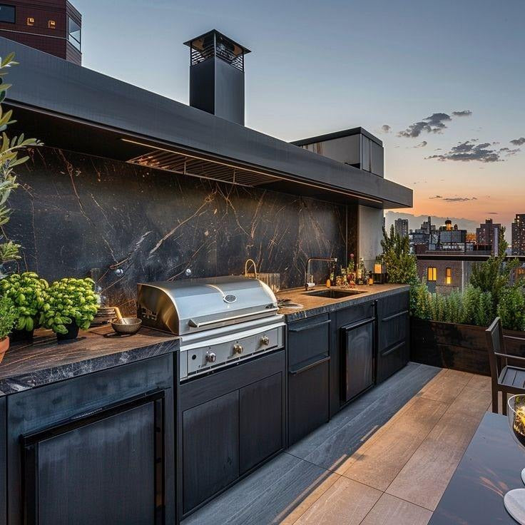 Custom Stylish 304 Stainless Steel Outdoor Kitchen Sink Cool Colors With Cupboard