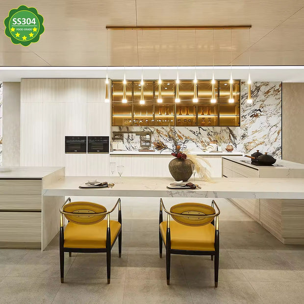 New Design U Shaped Stainless Steel Kitchen Cabinet - Antirust, Scratch-Resistant
