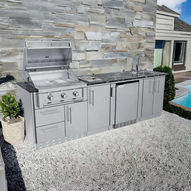 For Backyard Custom Stainless Steel Outdoor Kitchen Cabinets Moisture Proof With Sink