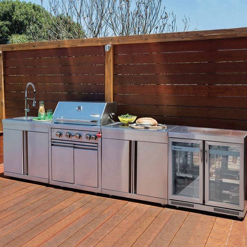 Modern Design Modular Stainless Steel Outdoor Kitchen Appliances Mildew Proof For Courtyard