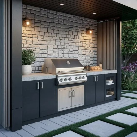 Custom Durable 304 Stainless Steel Outdoor Kitchen Island Waterproof For Backyard