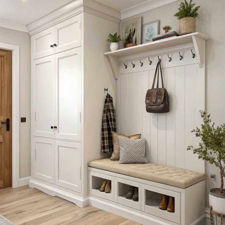 Moisture-resistant Stainless Steel Entryway Cabinet For Foyer With Parcel Storage