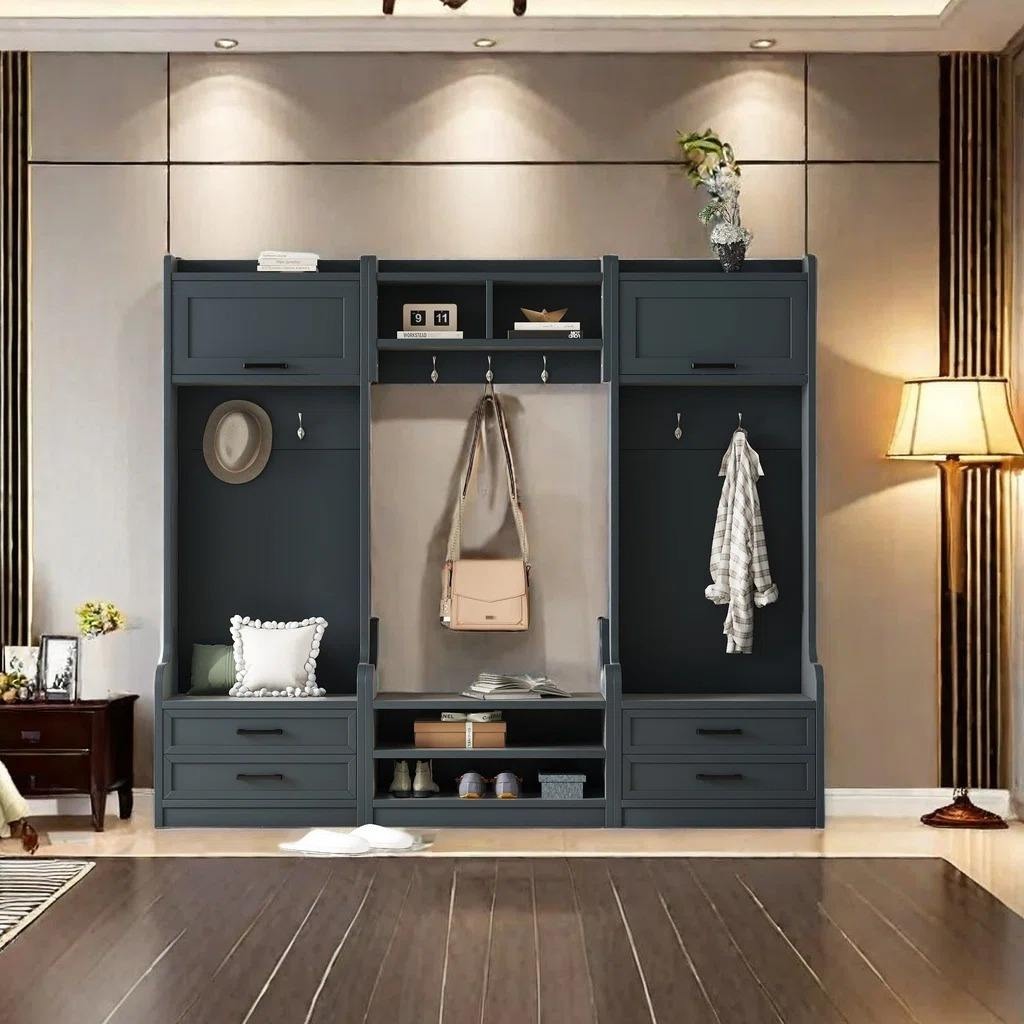 For Front Door Area SS304 Stainless Steel Entryway Cabinet With Anti-fingerprint Key Tray