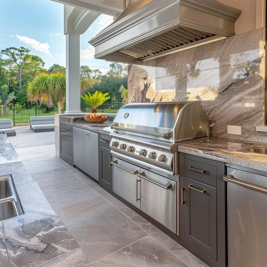 Custom Premium 304 Stainless Steel Outdoor Kitchen Appliances Environmental Protection For Courtyard