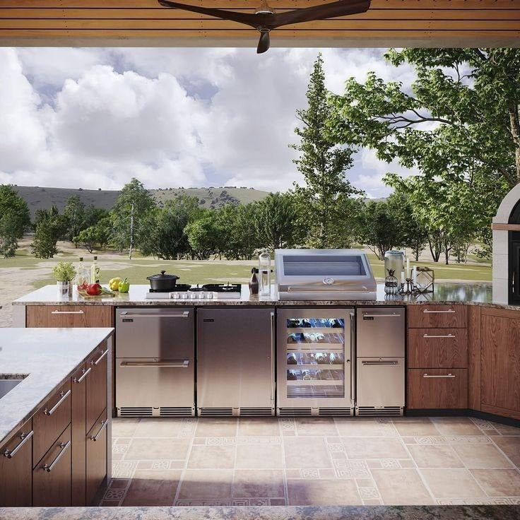 Metallic Texture Custom SS304 Stainless Steel Outdoor Kitchen Sink With Refrigerator
