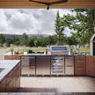 Metallic Texture Custom SS304 Stainless Steel Outdoor Kitchen Sink With Refrigerator