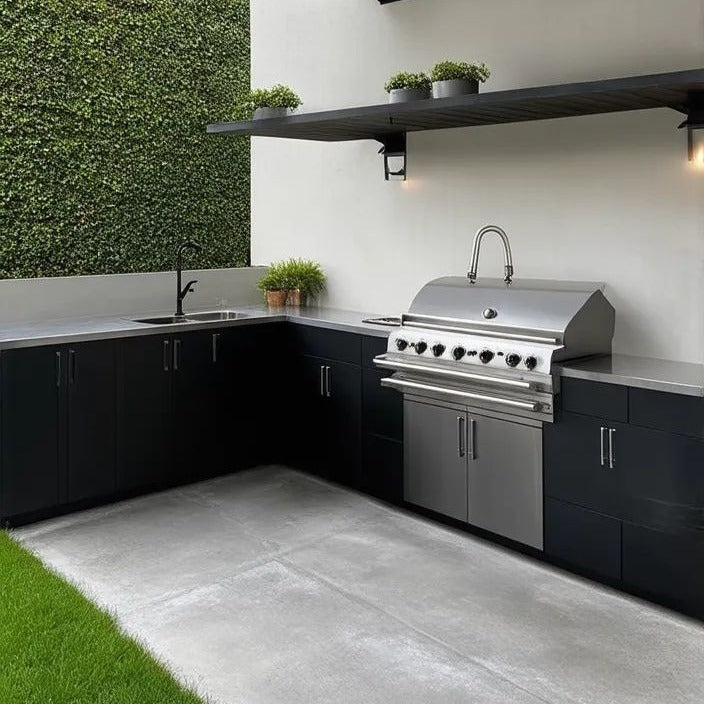 Custom New Product 304 Stainless Steel Outdoor Garden Kitchen Recycle With MINI Glass Fridge