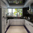 European Style U Shaped Stainless Steel Kitchen Cabinet - Shock Resistance, Modern Design