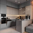 High End U Shaped Stainless Steel Kitchen Cabinet Set - Moisture Resistant, Low Maintenance