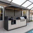 Pod de barbecue extérieur sur mesure en acier inoxydable avec abri de cuisine – Abri couvert, station de barbecue et de grill Kamado pour jardin
