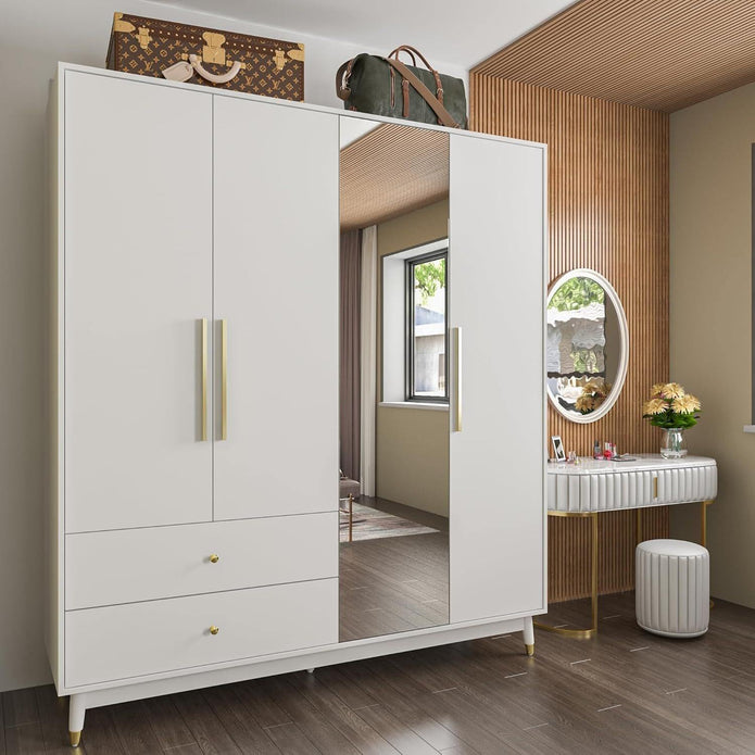 Soft Close Hinges Combination Stainless Steel Wardrobe For Home Bedroom