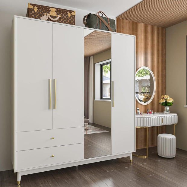 Soft Close Hinges Combination Stainless Steel Wardrobe For Home Bedroom