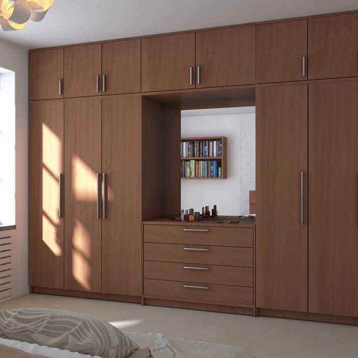 Double Door Built-in Stainless Steel Wardrobe For Home With Internal Dividers