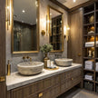 European Style Wall Hung SS304 Stainless Steel Bathroom Vanity Corrosion Preventive Luxury For Small Bathrooms