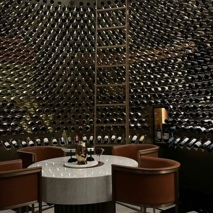 Custom Shelf Height SS304 Stainless Steel Wine Cellar Wine Rack For Restaurant With LED Light