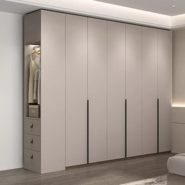 For Bedroom Built-in Stainless Steel Wardrobe With Shoe Rack And Clothes Zone