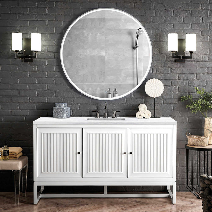 Floor Mounted 304 Stainless Steel Bathroom Vanity Shock Resistance Modern Design For Small Bathrooms