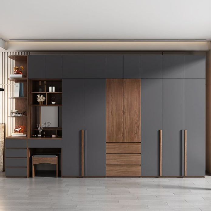 Moisture Resistant Built-in Stainless Steel Wardrobe Cabinet For Basement Bedroom With LED Light