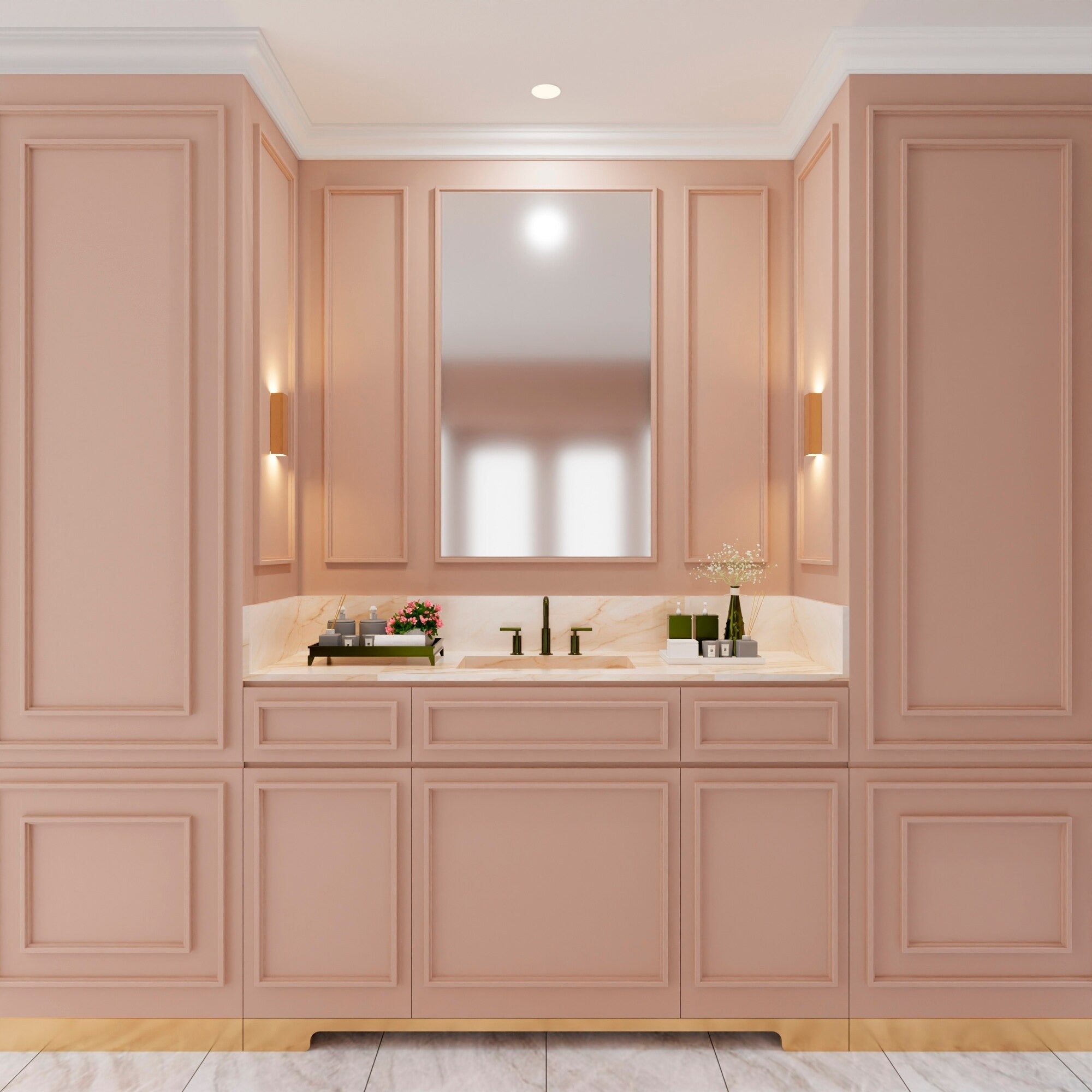 For Home Bathroom Floor Mounted Stainless Steel Bathroom Vanity Cabinet Moisture Proof With Storage Rack