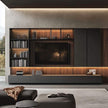 Living Room Adjustable Shelves Stainless Steel TV Cabinet Built-In