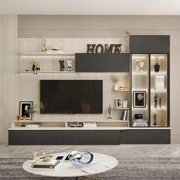 Living Room Media Storage Stainless Steel TV Cabinet Floor Standing