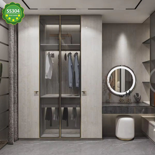 Women’s Zone Design Built-in Stainless Steel Wardrobe For Master Bedroom