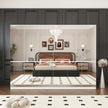 Glass Door And Stainless Steel Body Combination Wardrobe For Master Bedroom