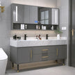 For Guest Bathroom Floor Mounted SS304 Stainless Steel Bathroom Cabinet Environmental Protection With Medicine Cabinet