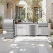 Fireproof Modular SS304 Stainless Steel Outdoor Kitchen Cabinets With Gas Grill For Villa