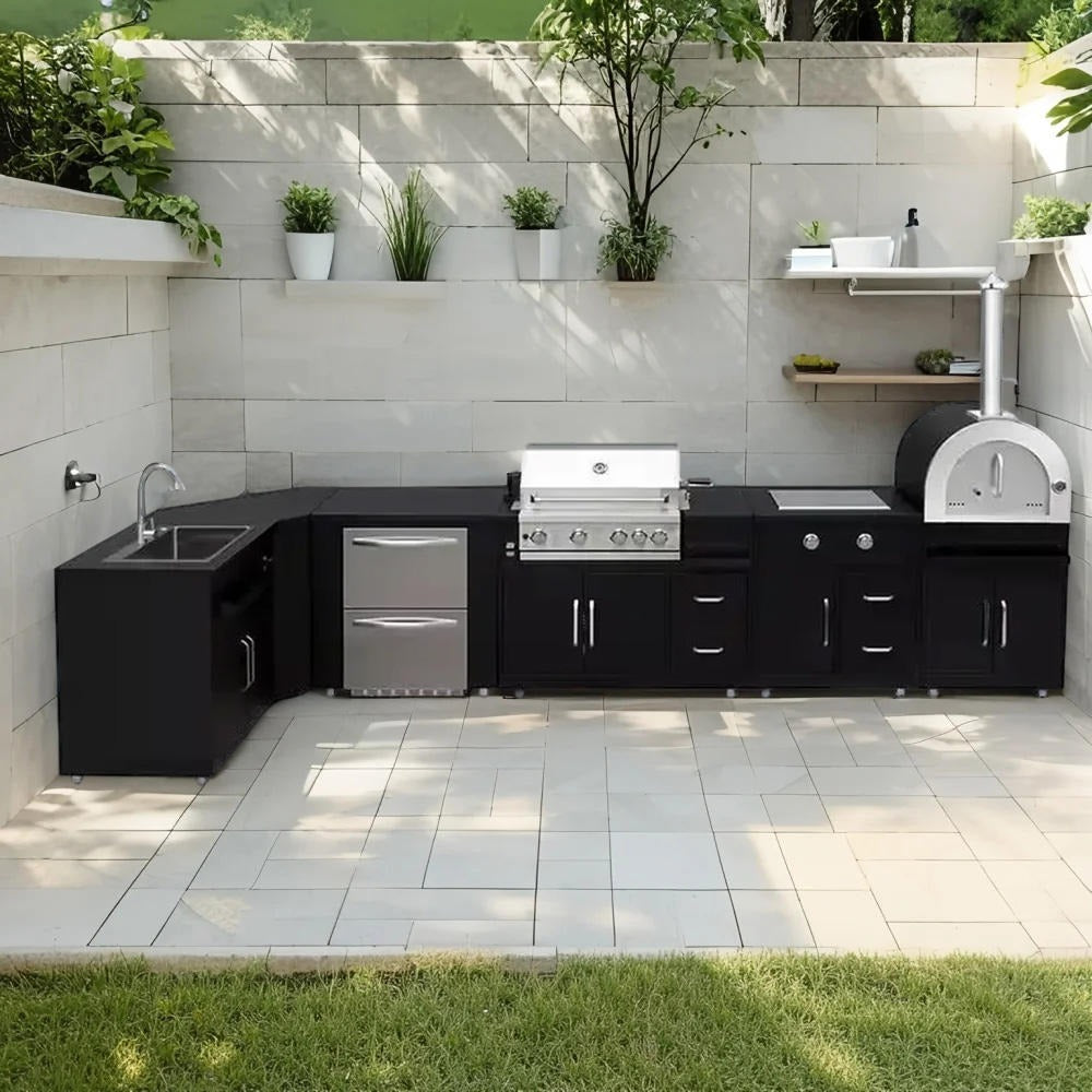Modular Practical 304 Stainless Steel Outdoor Garden Kitchen Shock Resistance For Patio