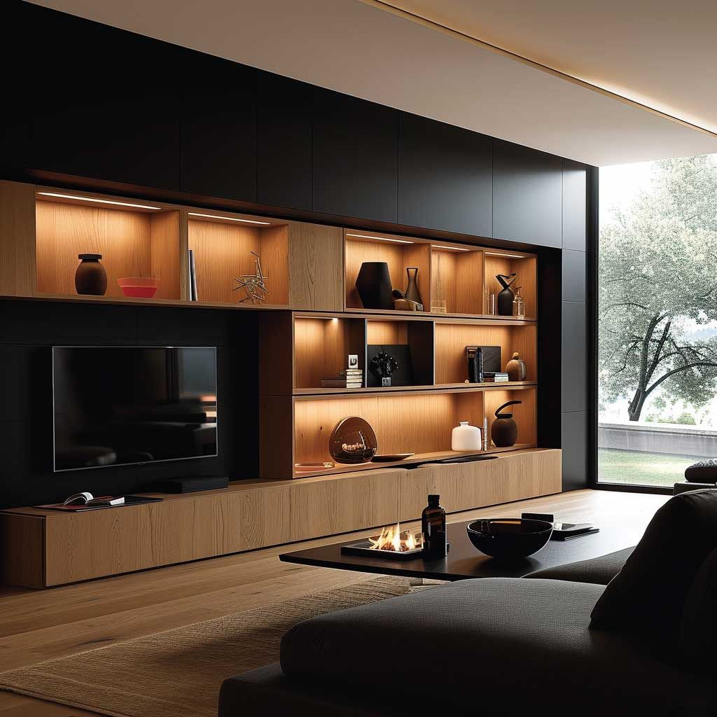 Soundbar Space SS304 Stainless Steel TV Cabinet Built-In For Family Room