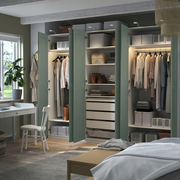 For Guest Room Built-in Stainless Steel Wardrobe Cabinet With Soft Close Hinges And Dust-proof Seal