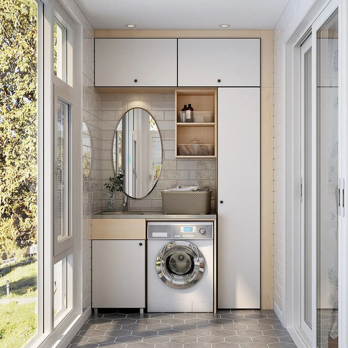 304 Stainless Steel Balcony Cabinet With Drawer Storage For Home Balcony