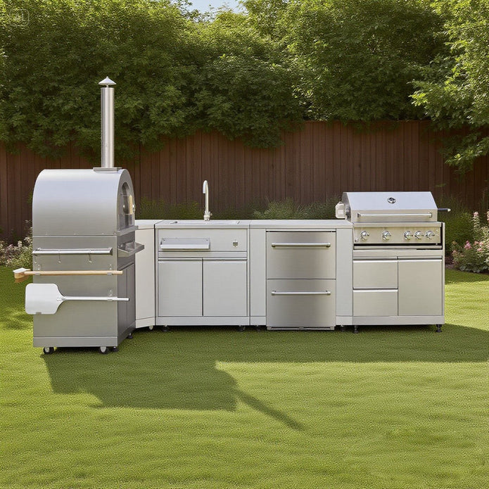 Corrosion Preventive Modular SS304 Stainless Steel Outdoor Kitchen Grill For Outside