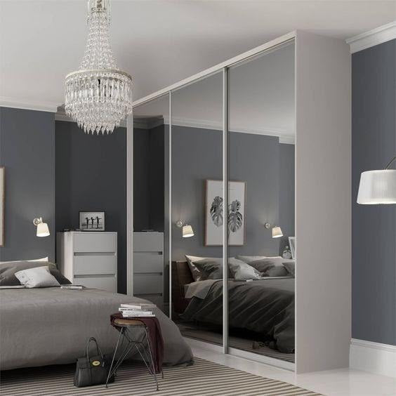 Single Door Built-in Stainless Steel Wardrobe For Apartment Bedroom