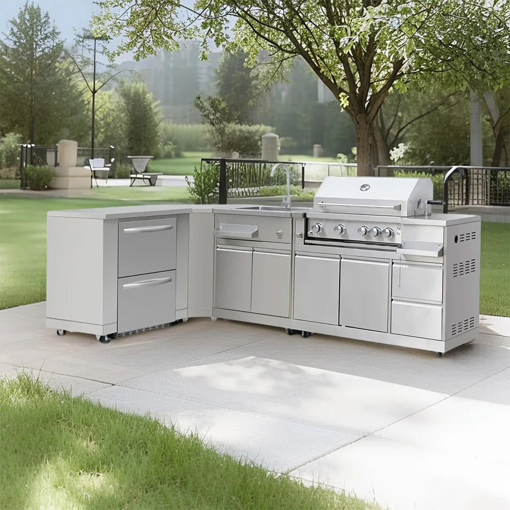 Anti Deformation Modular SS304 Stainless Steel Outdoor Garden Kitchen Mildew Proof For Patio