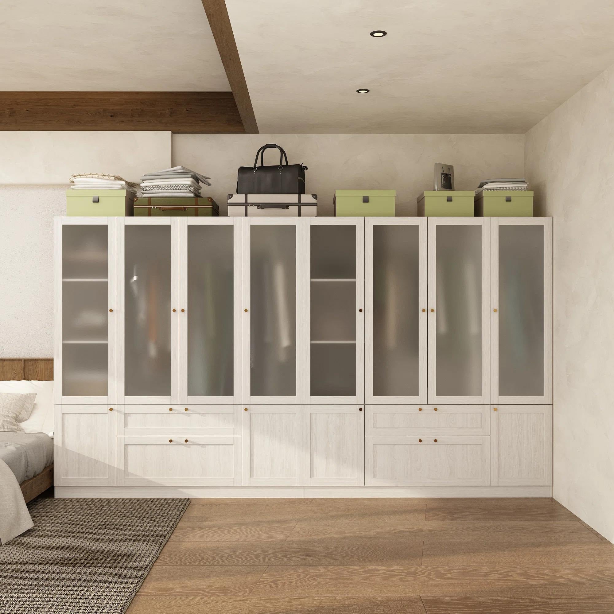 Height-adjustable Hanging Rails Combination Stainless Steel Wardrobe For Apartment