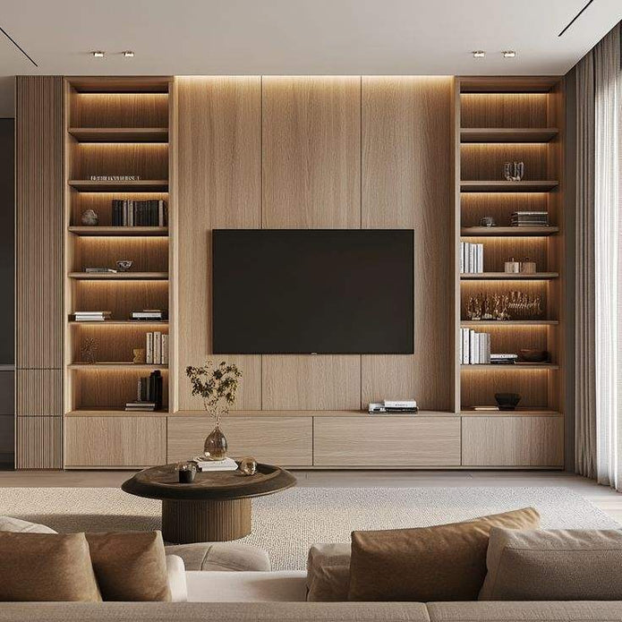 304 Stainless Steel TV Cabinet Built-In With Silent Slides For Family Room