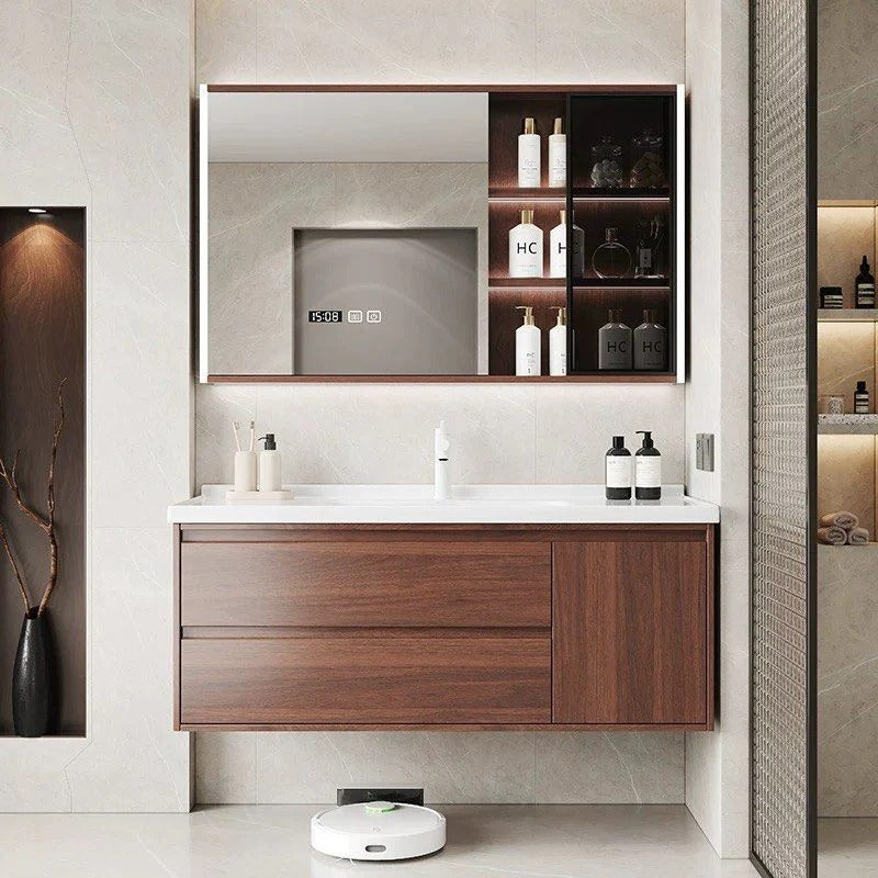 European Style Floor Mounted SS304 Stainless Steel Bathroom Vanity Cabinet Corrosion Preventive