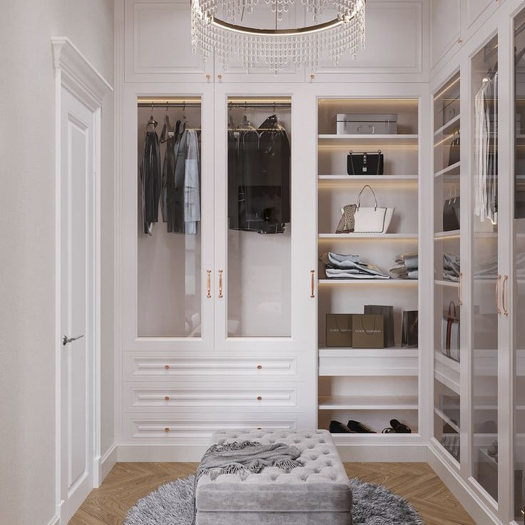 Dust-proof Flooring Walk-in Stainless Steel Wardrobe For Master Dressing Room