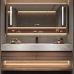 For Home Bathroom Wall Hung Stainless Steel Bathroom Vanity Cabinet Moisture Proof With Storage Rack
